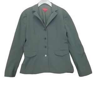 BCBG Blazer Jacket Olive Green Career Office Wear Business Casual Womens Size 12